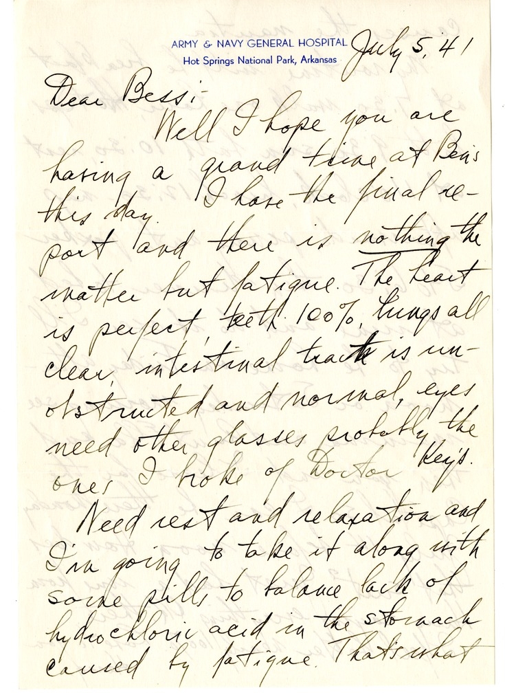 Letter from Harry S. Truman to Bess W. Truman