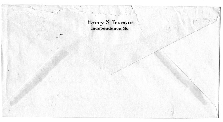 Letter from Harry S. Truman to Bess W. Truman