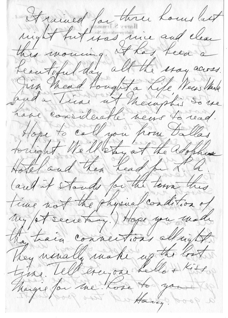 Letter from Harry S. Truman to Bess W. Truman
