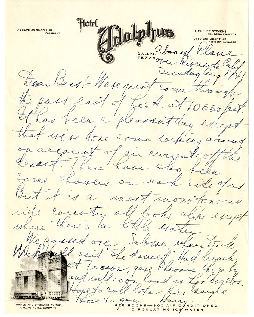 Letter from Harry S. Truman to Bess W. Truman