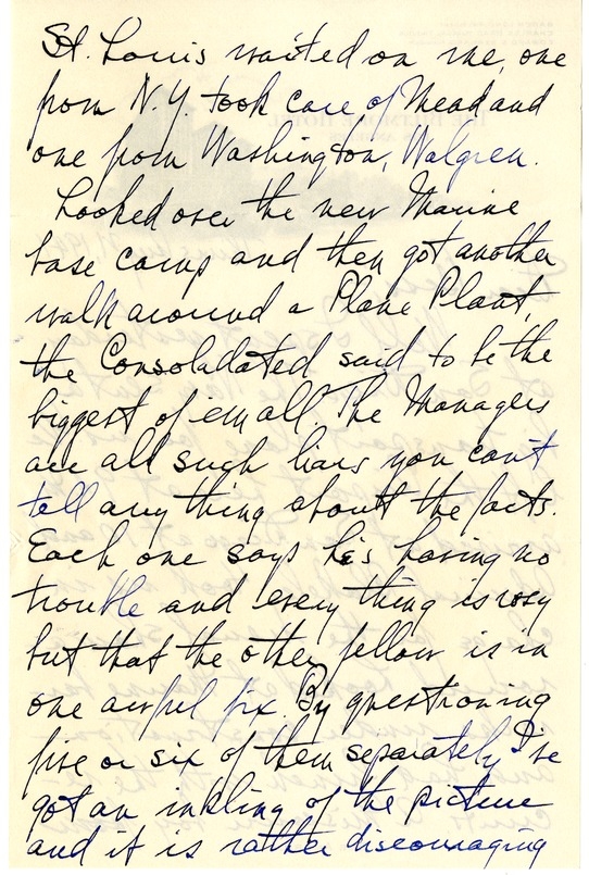 Letter from Harry S. Truman to Bess W. Truman