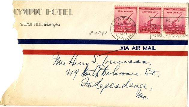 Letter from Harry S. Truman to Bess W. Truman