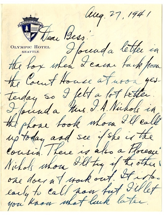 Letter from Harry S. Truman to Bess W. Truman