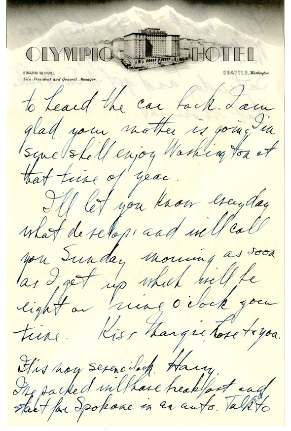 Letter from Harry S. Truman to Bess W. Truman