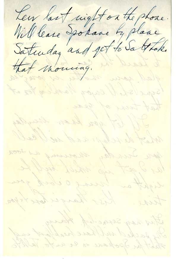 Letter from Harry S. Truman to Bess W. Truman