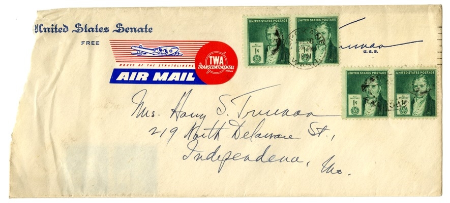 Letter from Harry S. Truman to Bess W. Truman