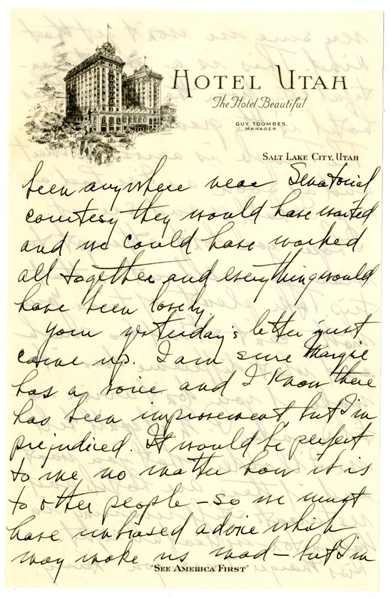 Letter from Harry S. Truman to Bess W. Truman