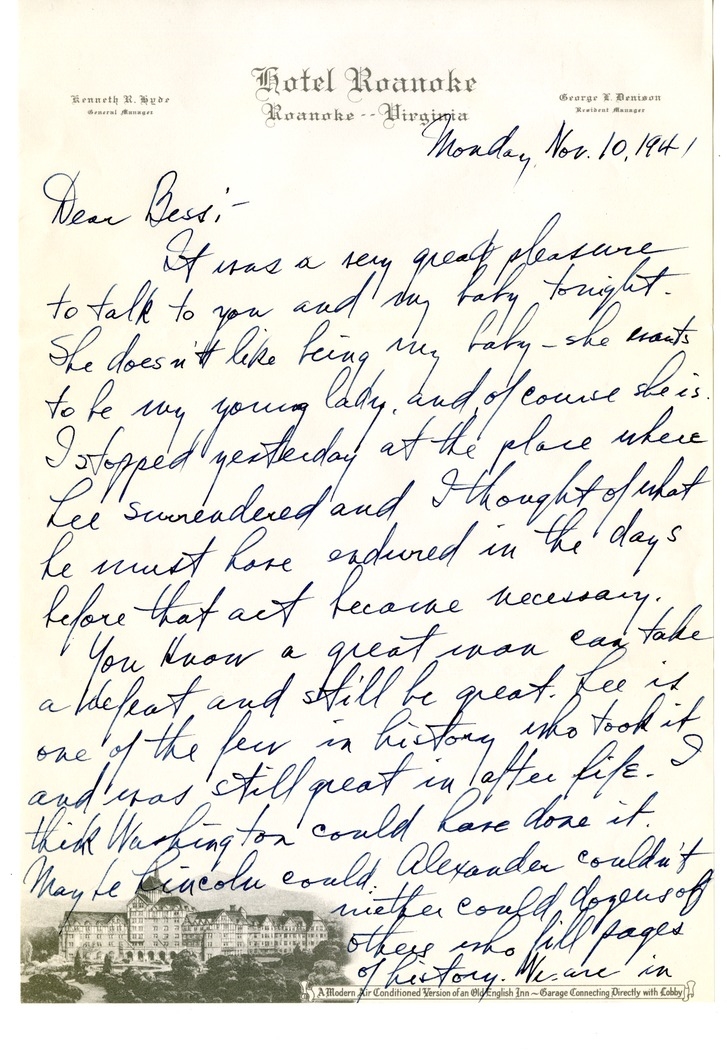 Letter from Harry S. Truman to Bess W. Truman