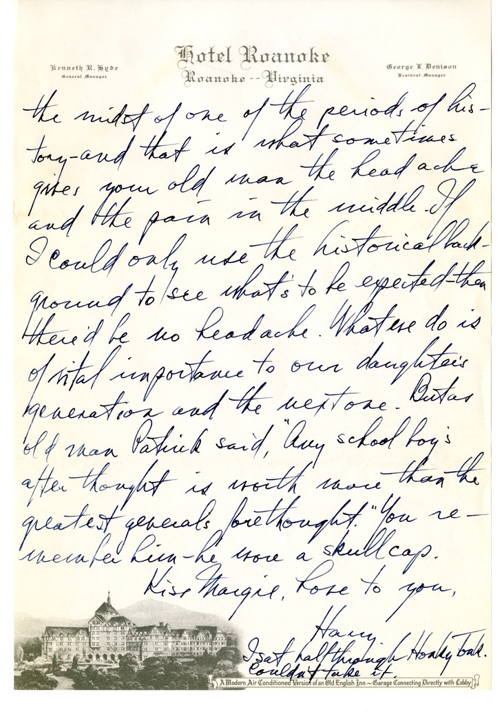 Letter from Harry S. Truman to Bess W. Truman
