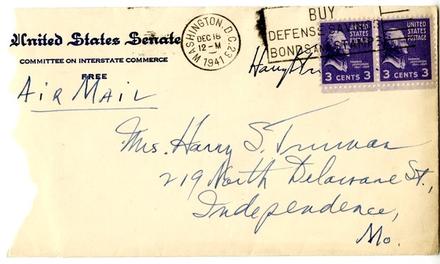 Letter from Harry S. Truman to Bess W. Truman