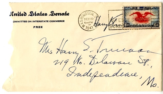Letter from Harry S. Truman to Bess W. Truman