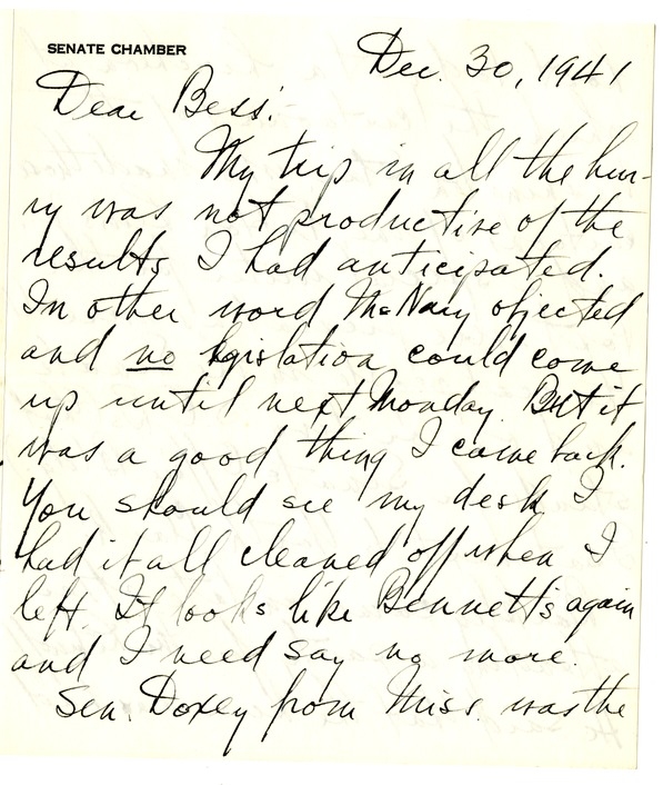 Letter from Harry S. Truman to Bess W. Truman