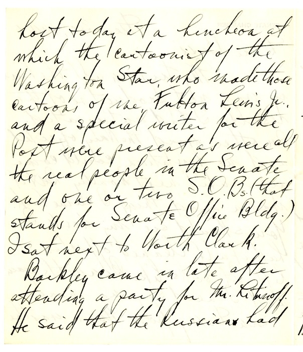 Letter from Harry S. Truman to Bess W. Truman