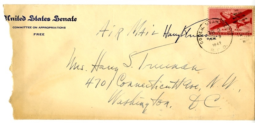 Letter from Harry S. Truman to Bess W. Truman