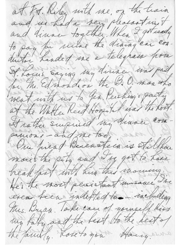 Letter from Harry S. Truman to Bess W. Truman