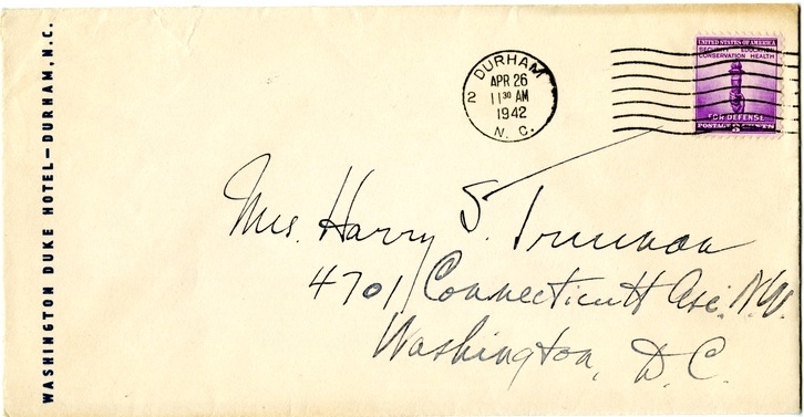 Letter from Harry S. Truman to Bess W. Truman