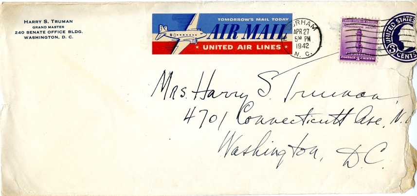 Letter from Harry S. Truman to Bess W. Truman