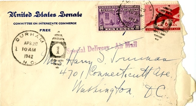 Letter from Harry S. Truman to Bess W. Truman