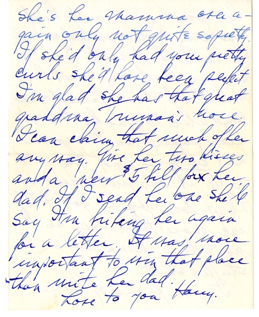 Letter from Harry S. Truman to Bess W. Truman