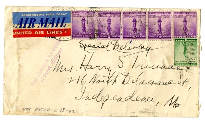 Letter from Harry S. Truman to Bess W. Truman