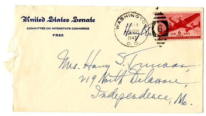 Letter from Harry S. Truman to Bess W. Truman