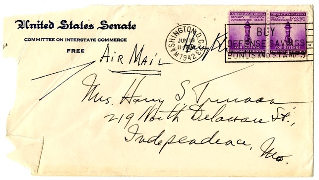 Letter from Harry S. Truman to Bess W. Truman