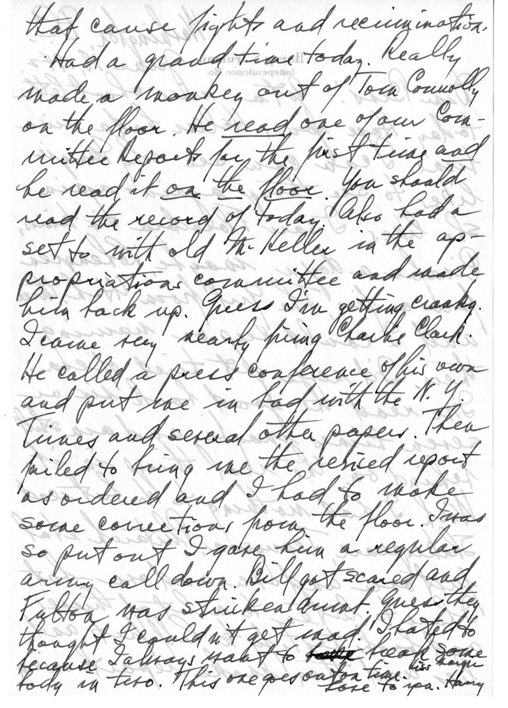 Letter from Harry S. Truman to Bess W. Truman