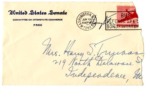 Letter from Harry S. Truman to Bess W. Truman