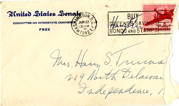 Letter from Harry S. Truman to Bess W. Truman