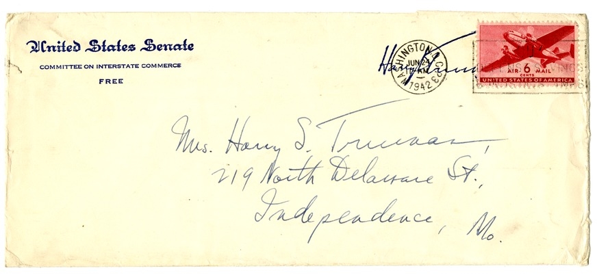 Letter from Harry S. Truman to Bess W. Truman
