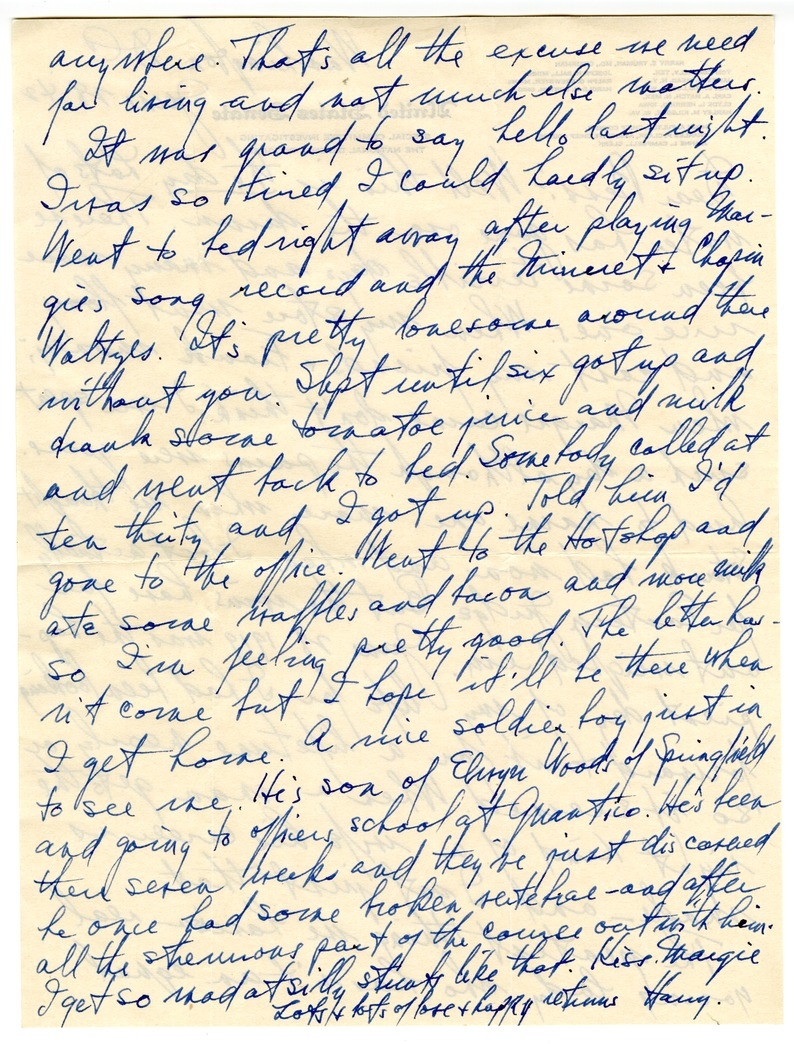 Letter from Harry S. Truman to Bess W. Truman