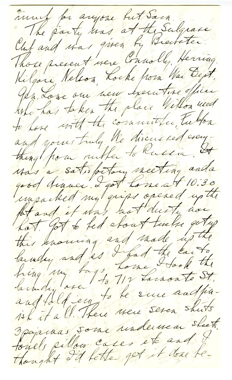 Letter from Harry S. Truman to Bess W. Truman