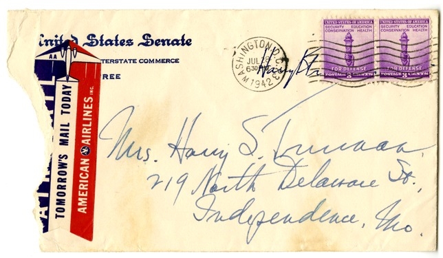 Letter from Harry S. Truman to Bess W. Truman