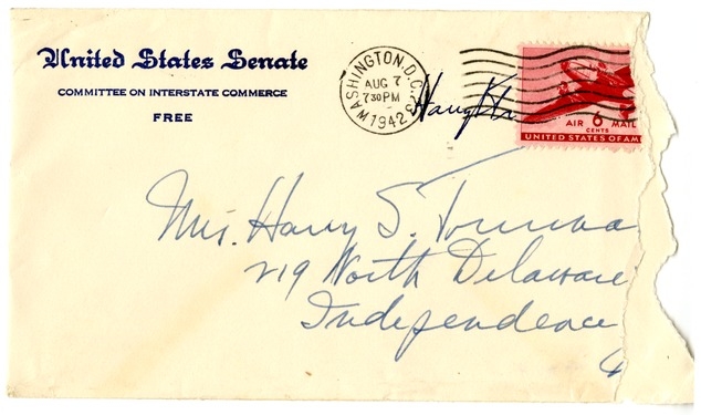 Letter from Harry S. Truman to Bess W. Truman
