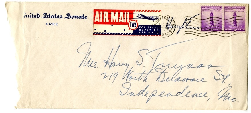 Letter from Harry S. Truman to Bess W. Truman