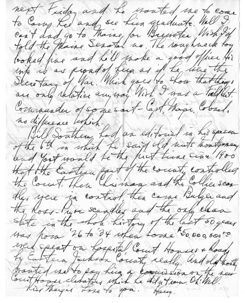 Letter from Harry S. Truman to Bess W. Truman