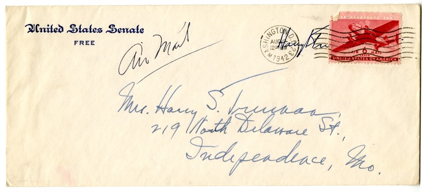 Letter from Harry S. Truman to Bess W. Truman
