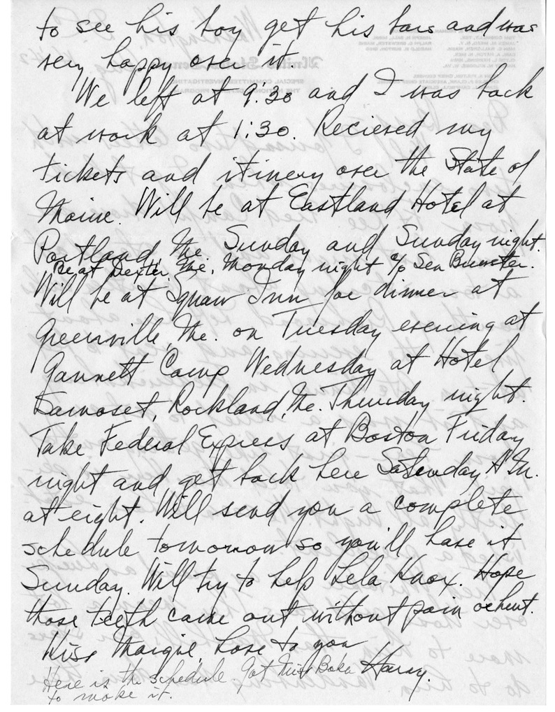 Letter from Harry S. Truman to Bess W. Truman