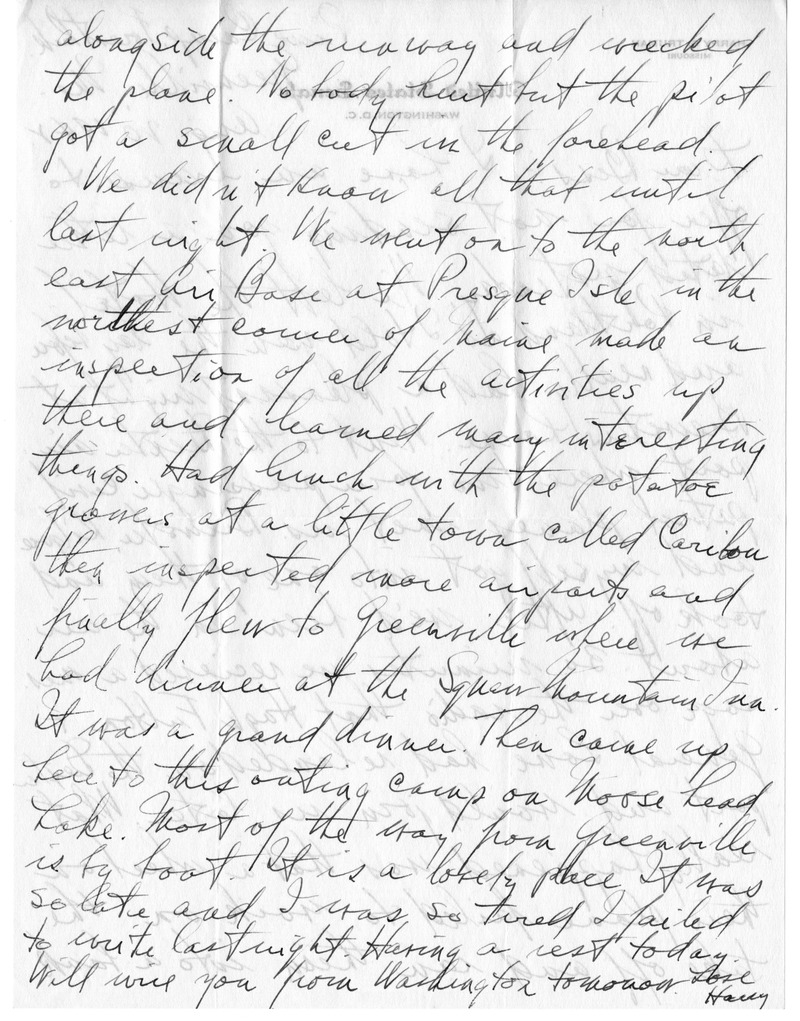 Letter from Harry S. Truman to Bess W. Truman