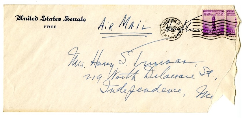 Letter from Harry S. Truman to Bess W. Truman