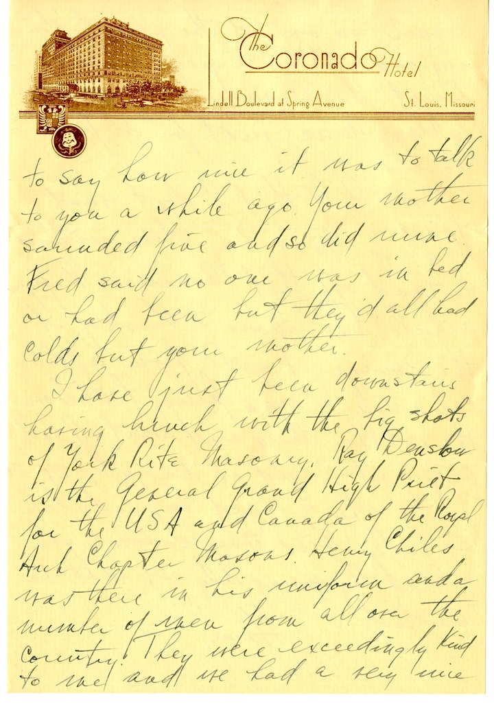 Letter from Harry S. Truman to Bess W. Truman