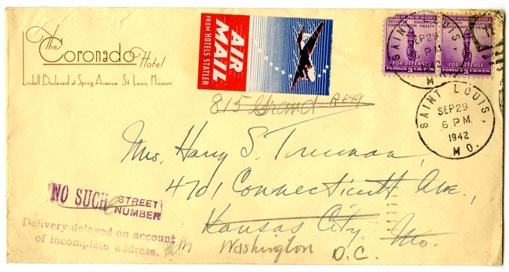 Letter from Harry S. Truman to Bess W. Truman