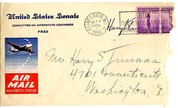 Letter from Harry S. Truman to Bess W. Truman