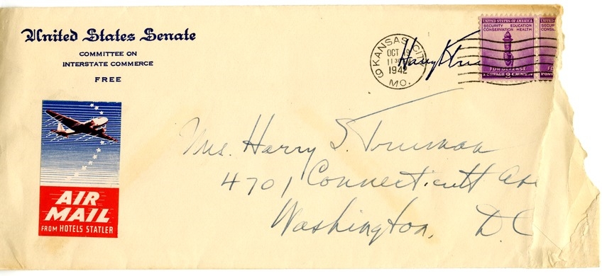Letter from Harry S. Truman to Bess W. Truman