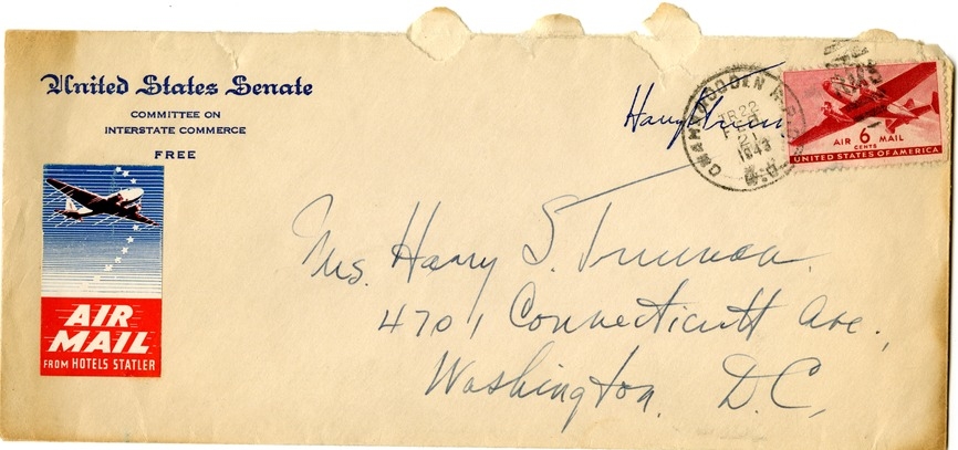 Letter from Harry S. Truman to Bess W. Truman