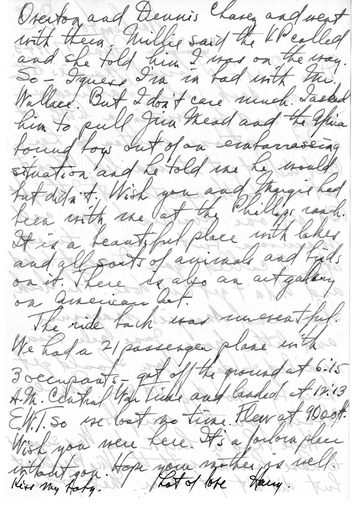 Letter from Harry S. Truman to Bess W. Truman