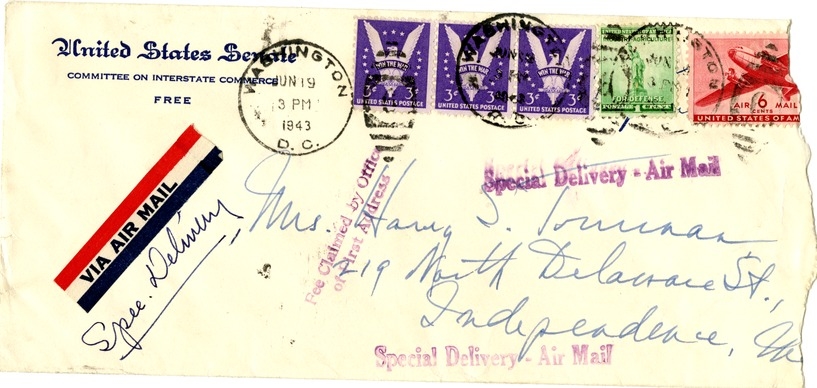 Letter from Harry S. Truman to Bess W. Truman