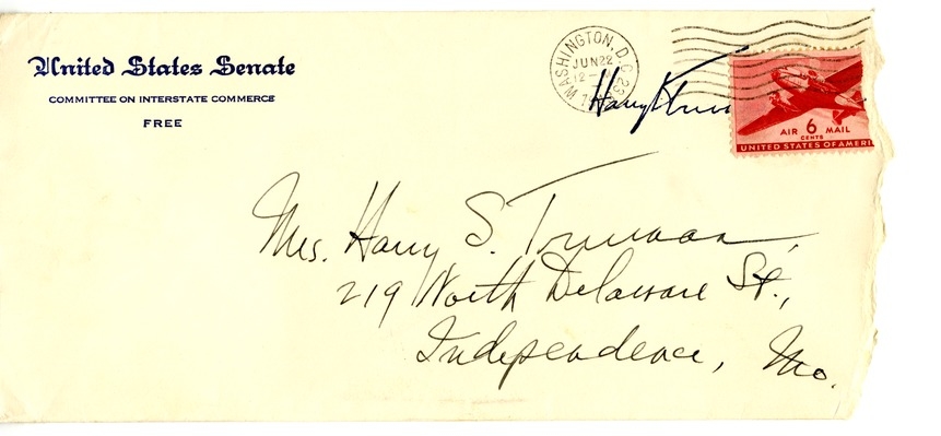Letter from Harry S. Truman to Bess W. Truman