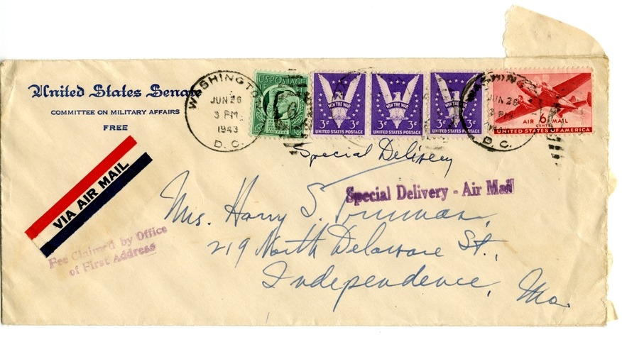 Letter from Harry S. Truman to Bess W. Truman