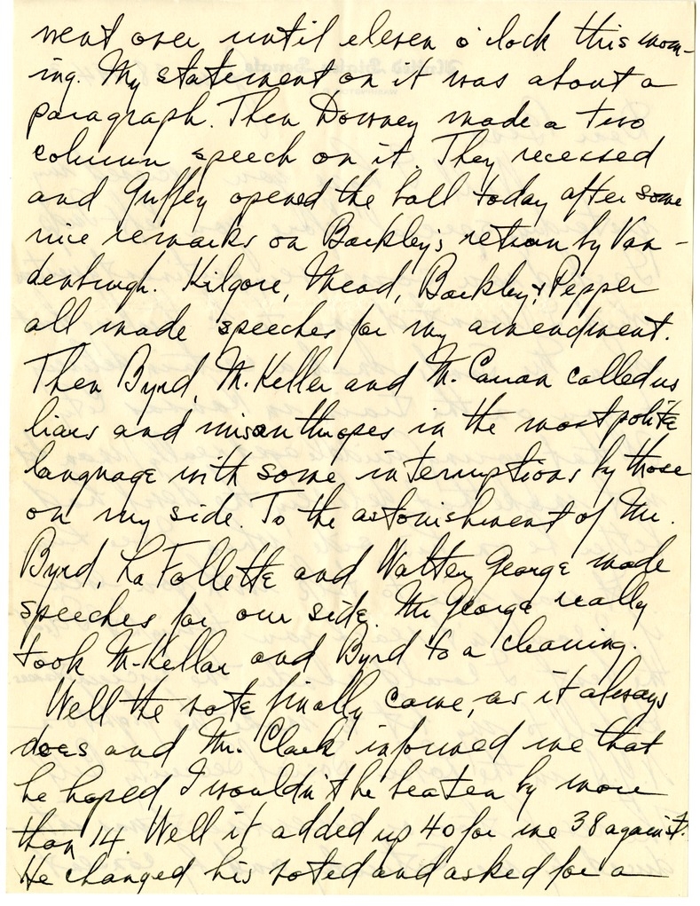 Letter from Harry S. Truman to Bess W. Truman